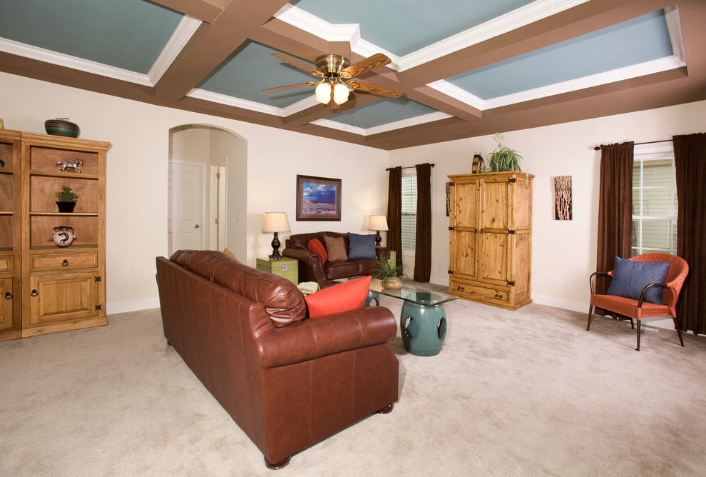 Example of a classic family room design in Raleigh