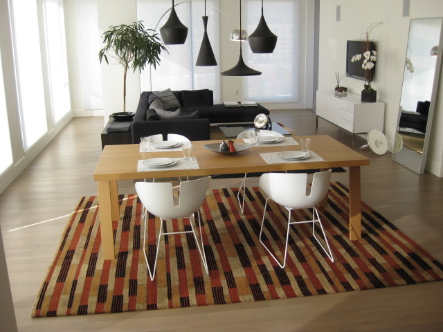 Coordinating Rugs in Portland condo - Modern - Family Room ...