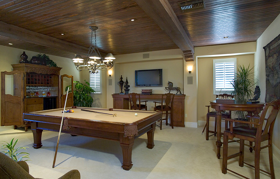 Photo of a mediterranean games room in Miami.