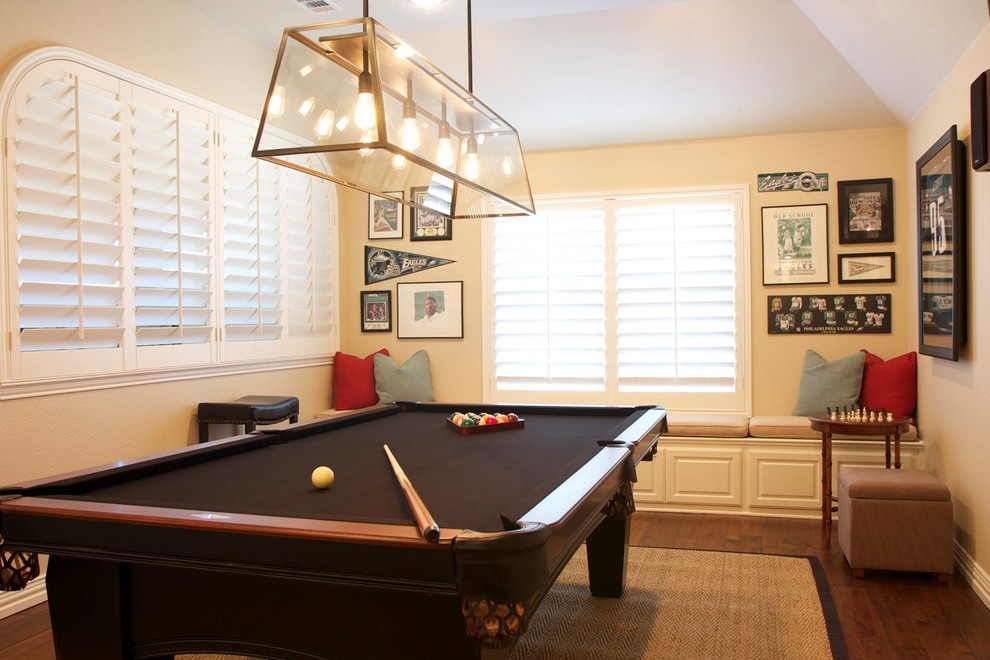 Cozy Game Room in Fort Worth Transitional Family Room Dallas by