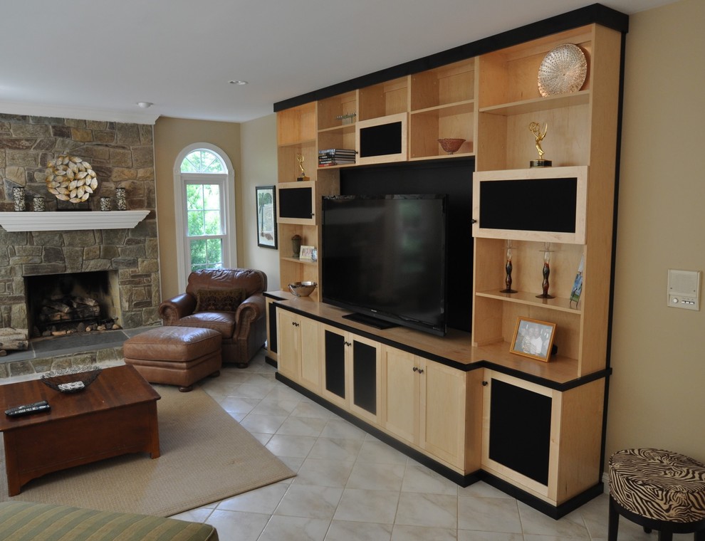 Custom Entertainment Center Media TV Center Contemporary