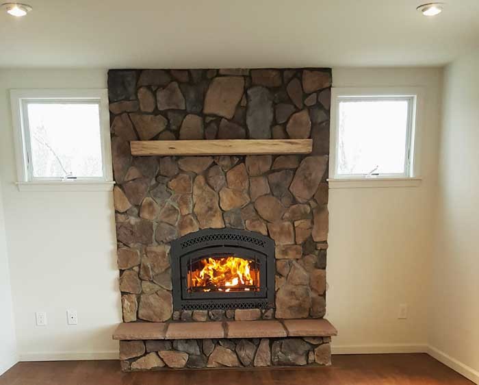 Custom Interior Fireplaces Classique Salle de Séjour Orange