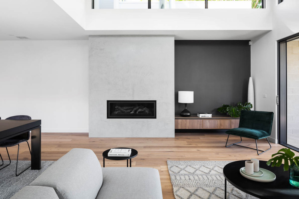 Custom tvunit Modern Family Room Melbourne by Apostles Joinery