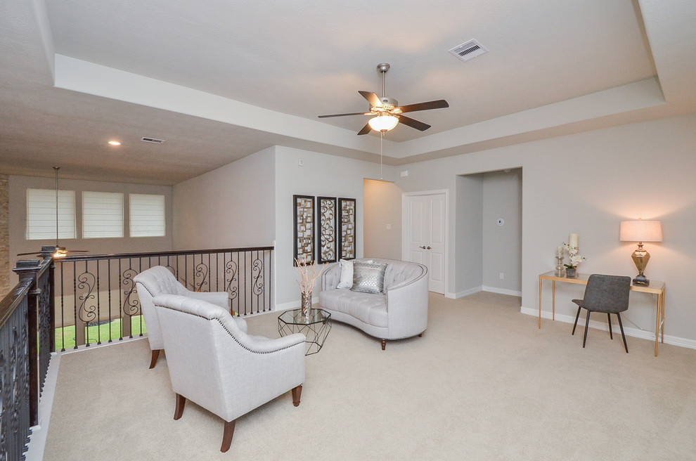 Example of a family room design in Houston