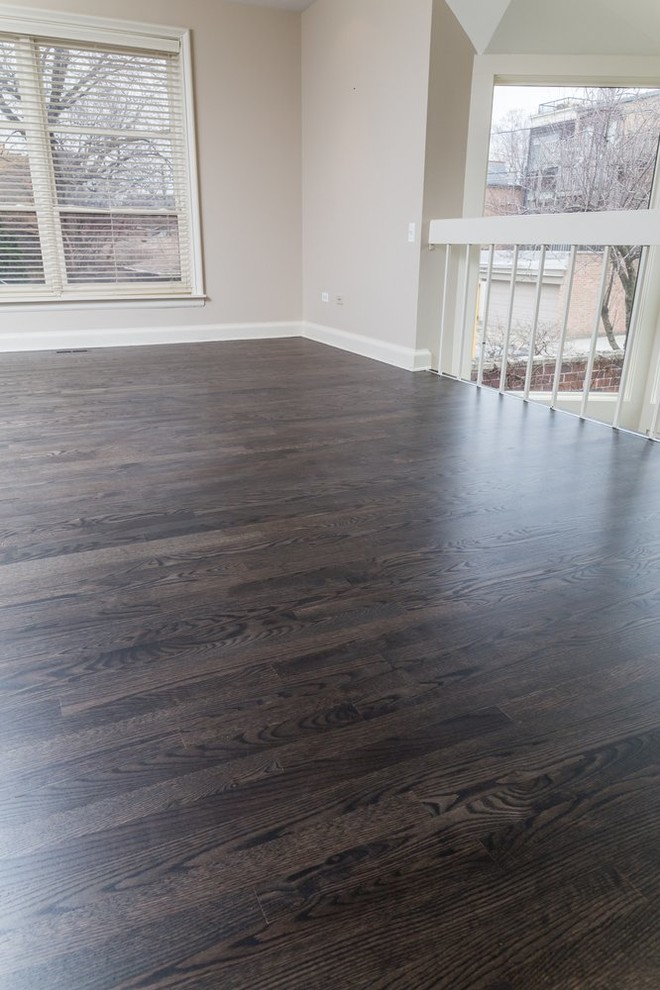 Dark Oak Floors Chicago Downtown Transitional Family Room Chicago