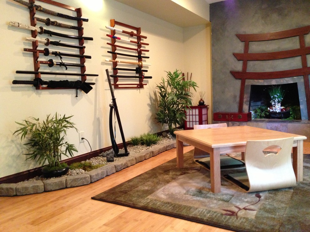 Den Into Japanese Tea Room Asian Family Room New York Houzz