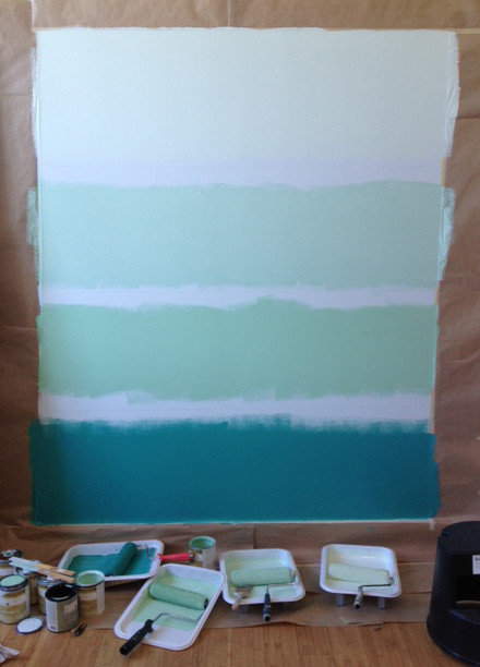 DIY Ombre Wall - Beach Style - Family Room - Portland - by Colorhouse Paint  | Houzz