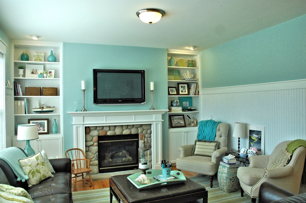 Inspiration for a coastal family room remodel in Seattle