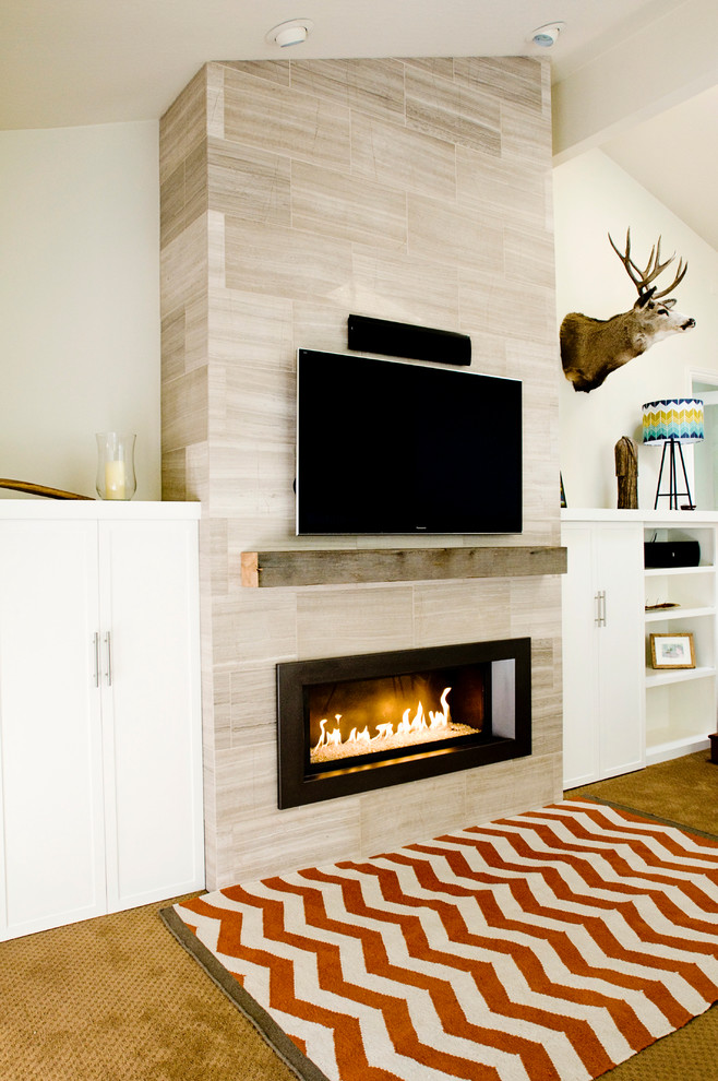 Dramatic Fireplace Makeover Contemporary Family Room Other by