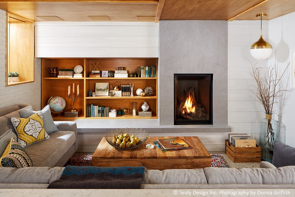 Example of a danish family room design in Toronto