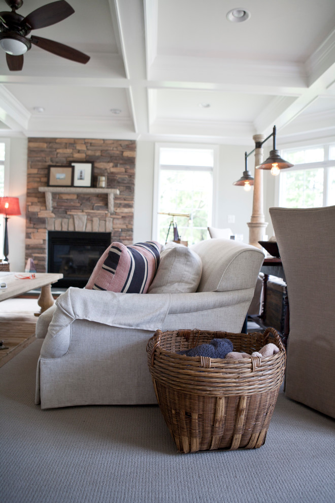 Inspiration for a coastal family room remodel in DC Metro
