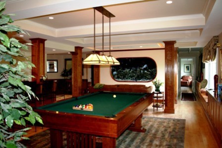 Design ideas for a traditional games room in Portland Maine.