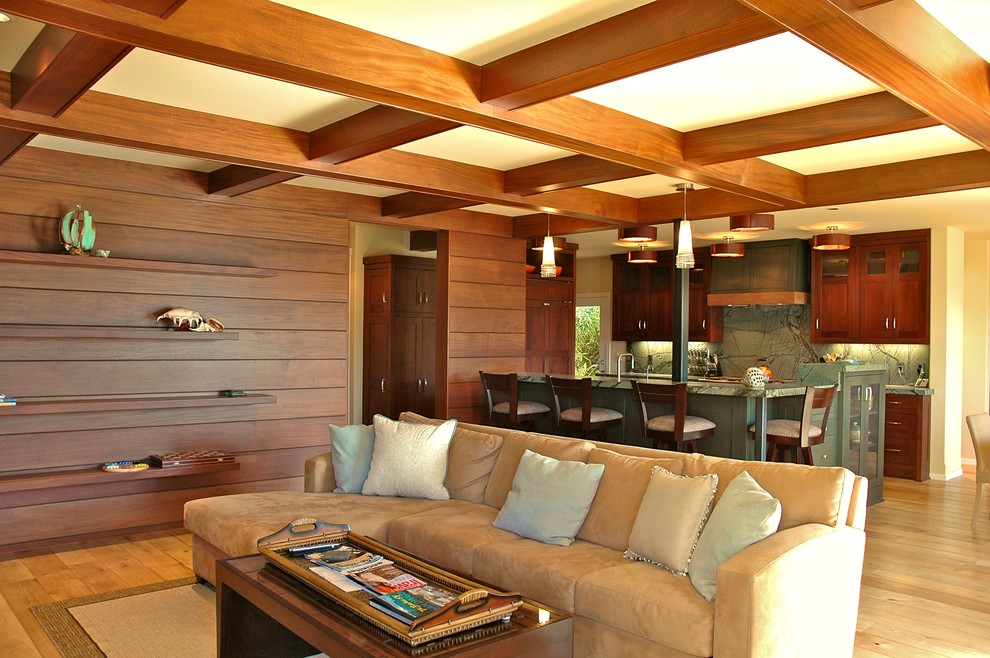 Inspiration for a contemporary family room remodel in San Diego