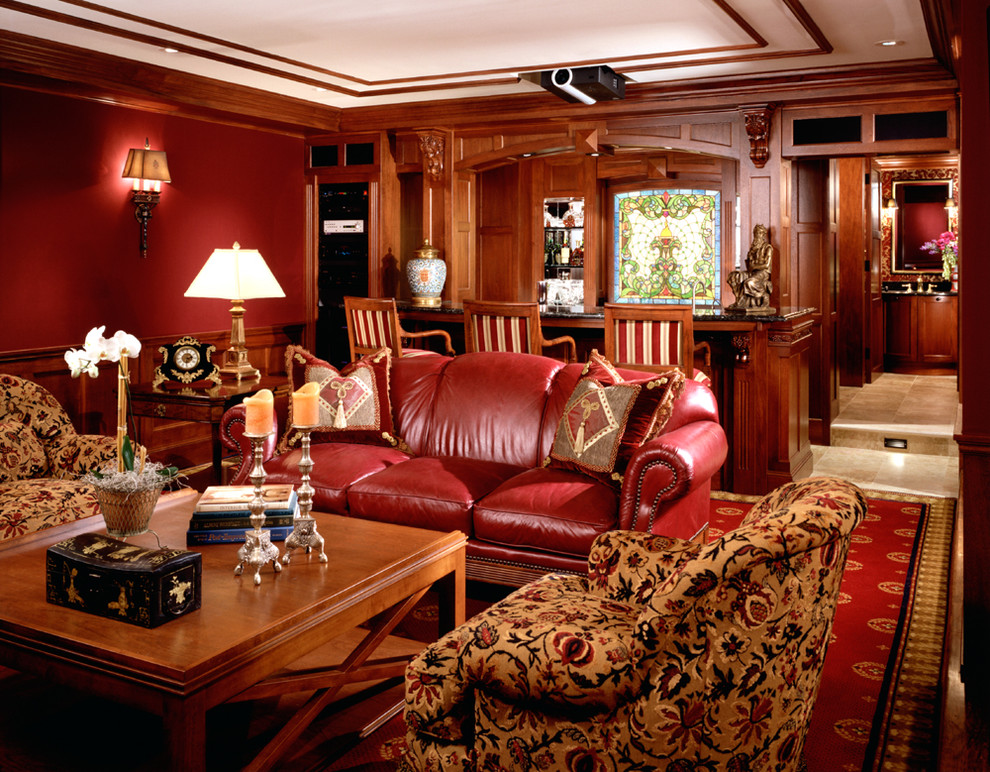 Inspiration for a traditional enclosed games room in Minneapolis.