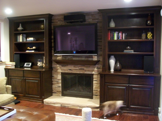 Entertainment Centers And Wall Units, Wall To Entertainment Center Bookcase And Fireplace Design Inc