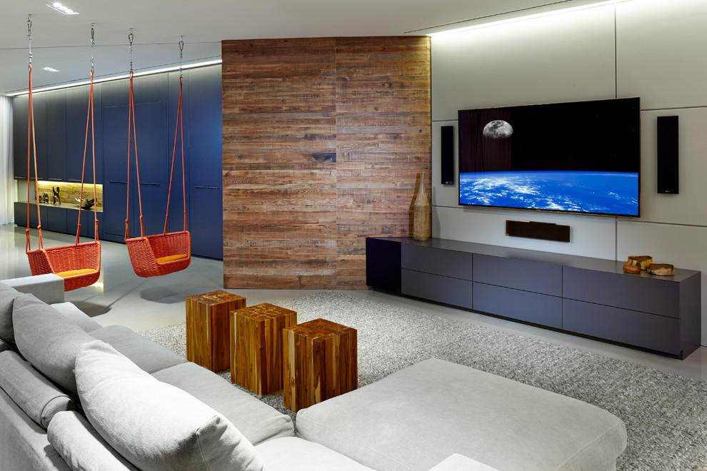 Idée de décoration pour une salle de séjour design.