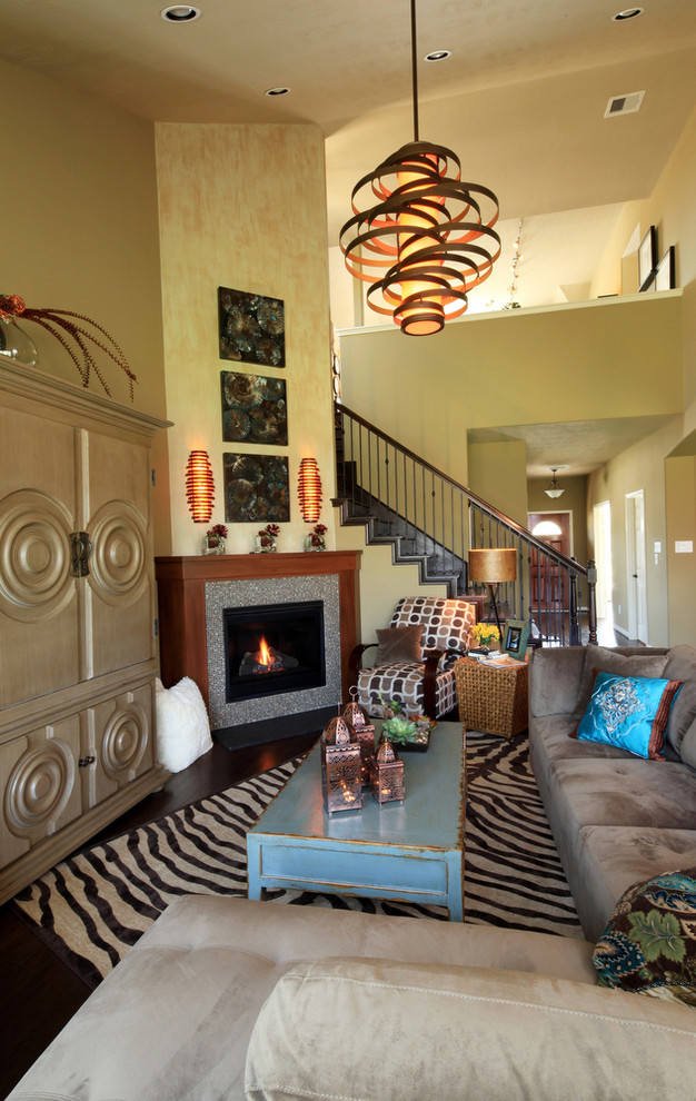 Inspiration for an eclectic family room remodel in Houston