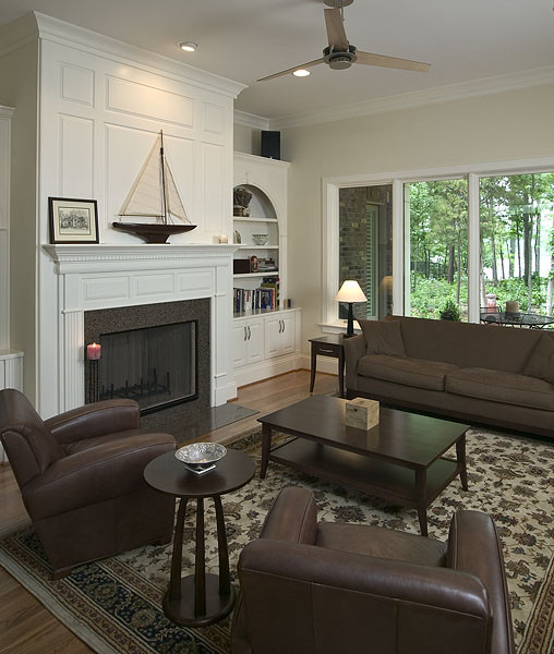 Example of a family room design in Charlotte