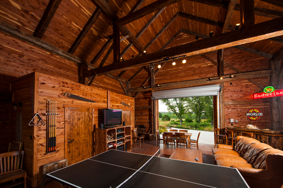 Inspiration for a country games room in Austin.