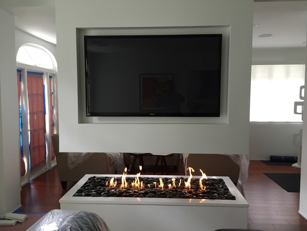 FINISHED AND FIRED UP Modern Games Room Orlando by Fireplace