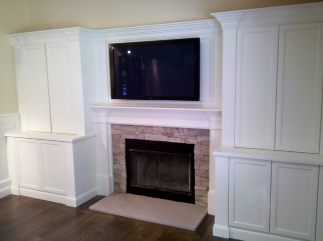 Fireplace Built Ins Traditional Games Room Boston by