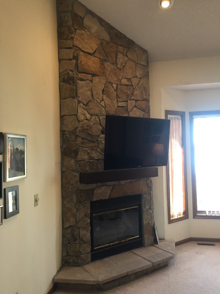 Fireplace Tv Combo Traditional Family Room Minneapolis by
