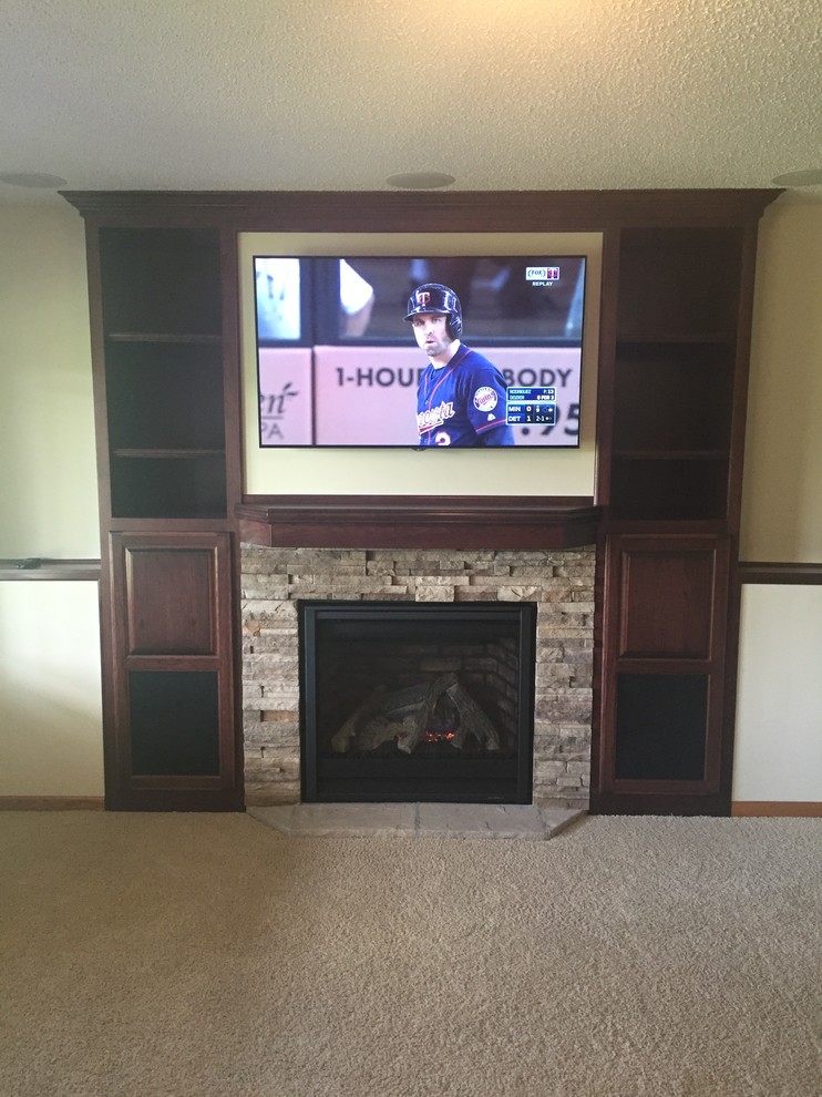 Fireplace Tv Combo Traditional Family Room Minneapolis by