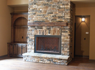 Raised Hearth Stone Fireplace - Photos u0026 Ideas | Houzz