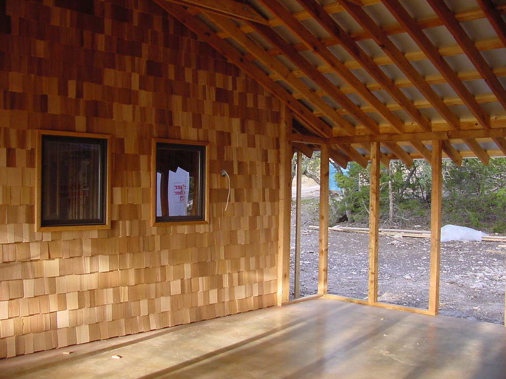 Example of a trendy family room design in Austin