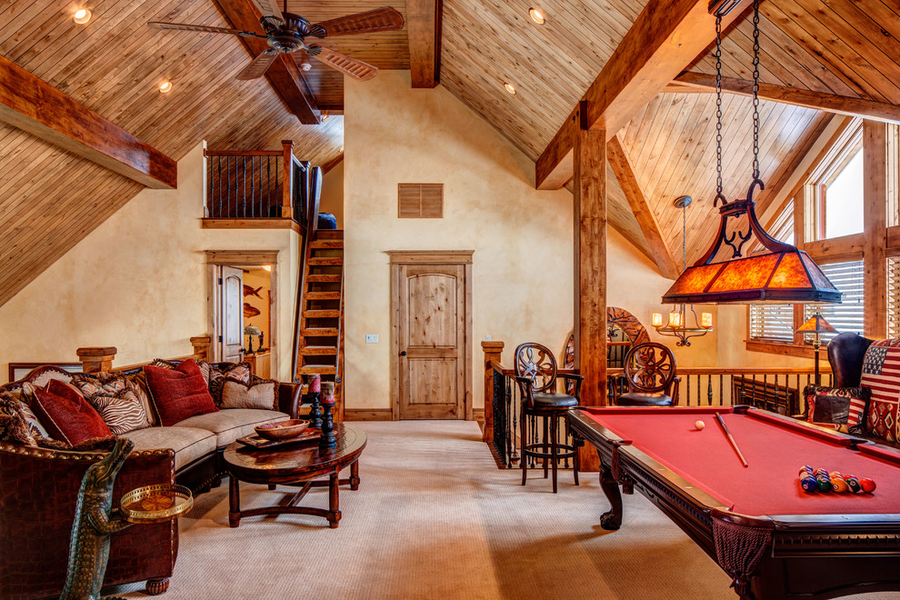 Design ideas for a traditional games room in Salt Lake City.