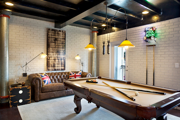 This is an example of a games room in Tampa with feature lighting.