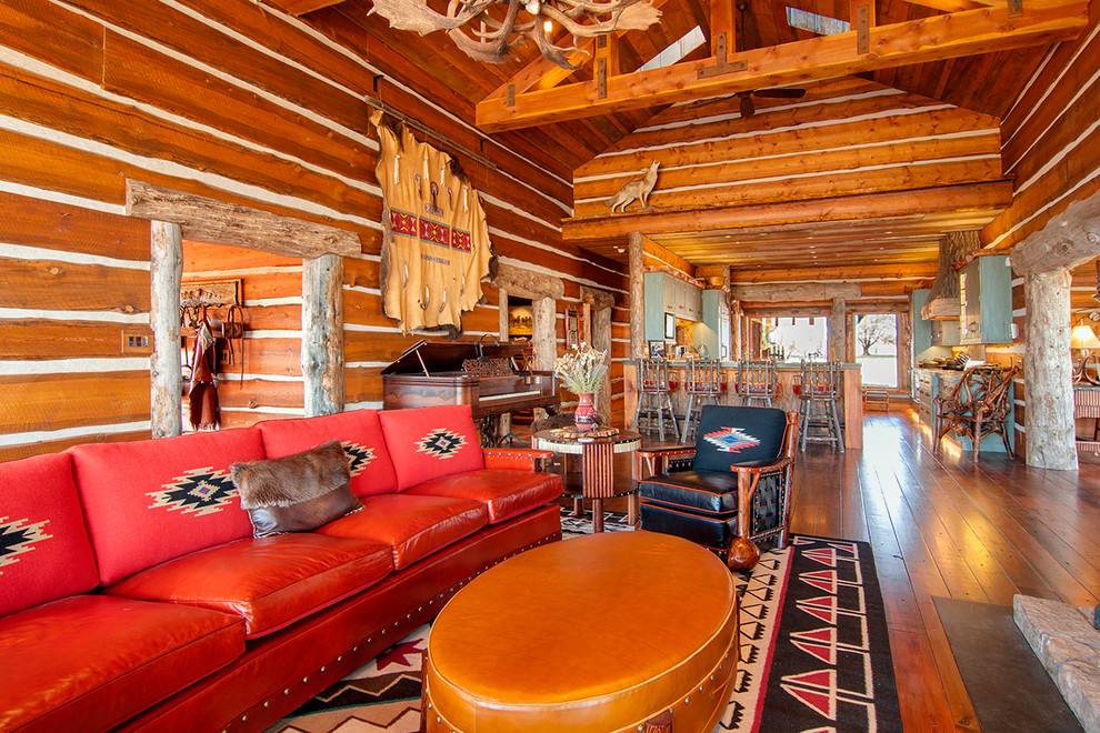 Four Mile Ranch Rustic Family Room Wichita by Reclaimed Wood