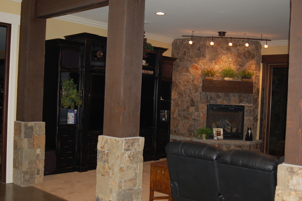 Inspiration for a rustic family room remodel in Salt Lake City