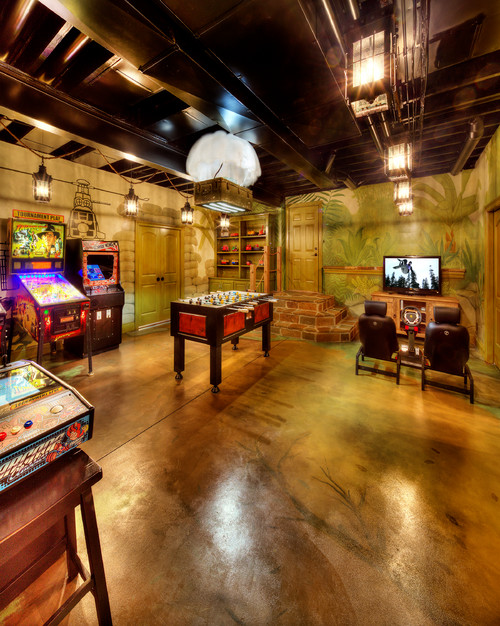 basement video game room