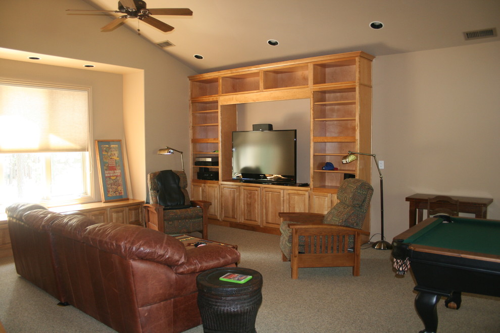 Example of a mountain style enclosed game room design in Phoenix