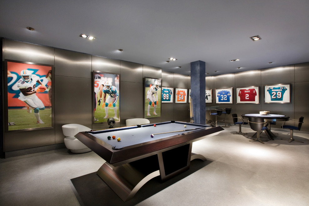 Trendy family room photo in Miami