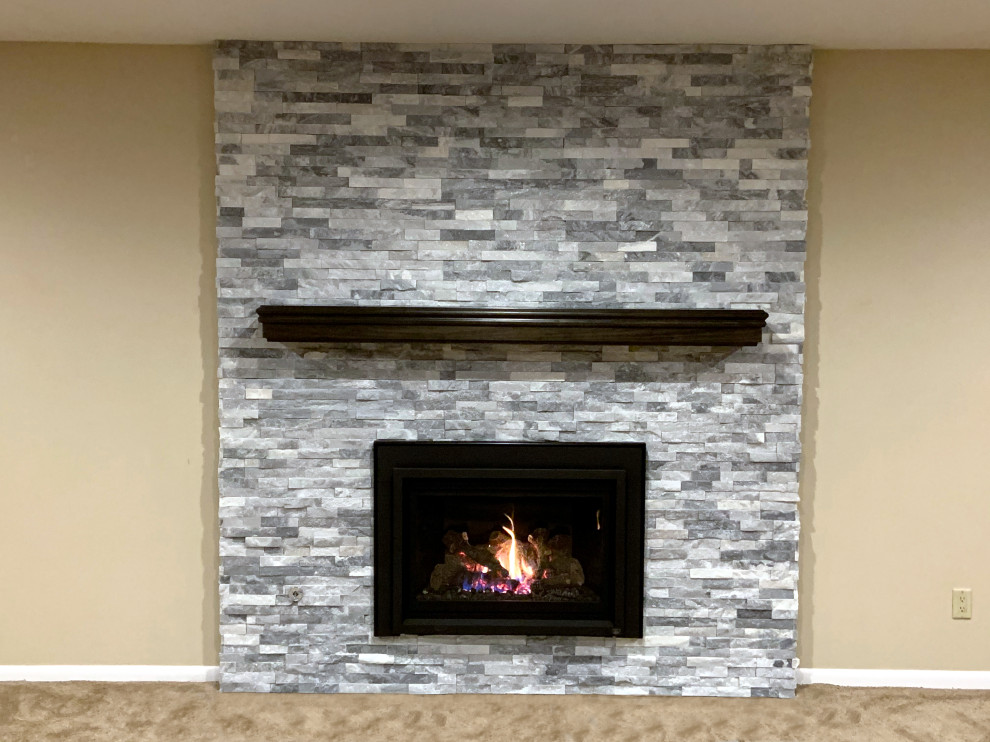 Gas Fireplace Inser Remodel Strongsville Contemporary Family Room