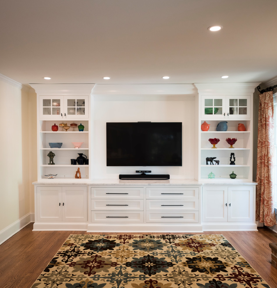 "Good Bones" White & Grey Kitchen Family Room Wall Unit