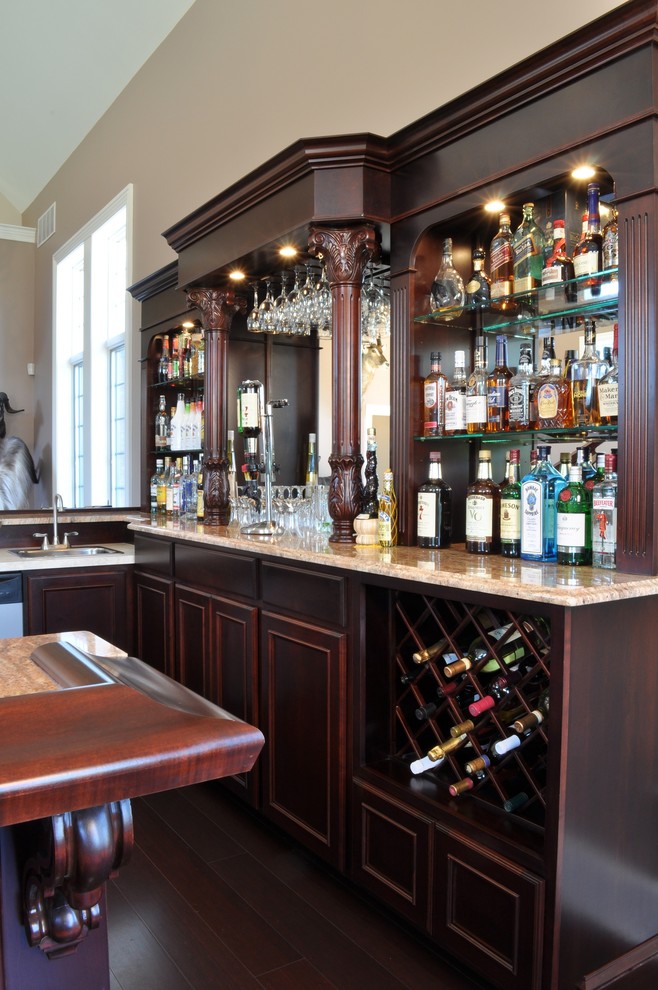 Great Room Full Bar Modern Home Bar Philadelphia by CUSTOM CRAFT Design Build Remodel