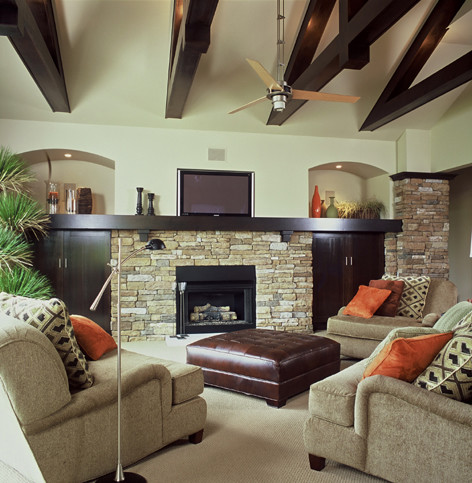 Inspiration for a timeless family room remodel in Grand Rapids