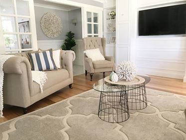 Design ideas for a medium sized nautical open plan games room in Brisbane with grey walls, light hardwood flooring, a built-in media unit and brown floors.