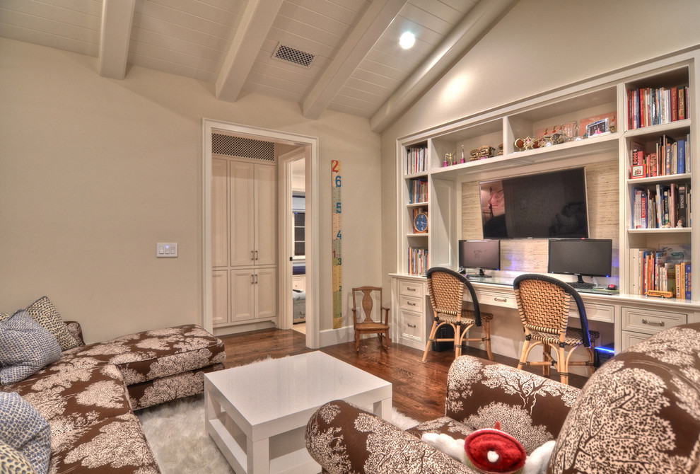 Elegant family room photo in Orange County