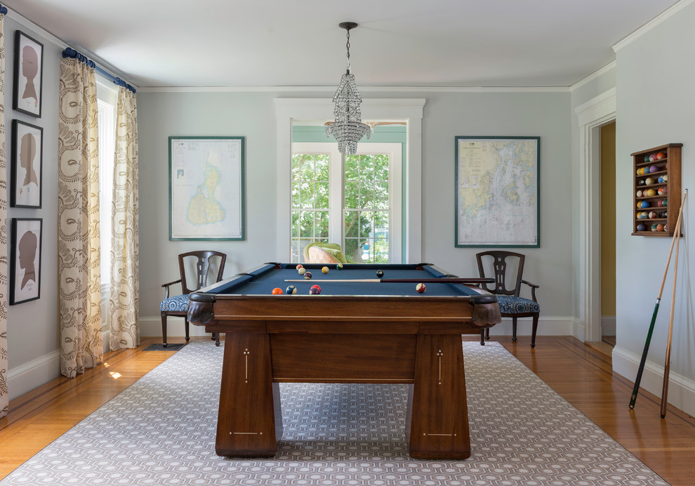 This is an example of a beach style games room in Providence.