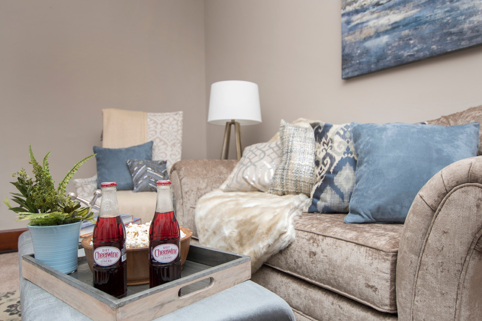 Historic Downtown Columbus Home Staging Transitional Family Room