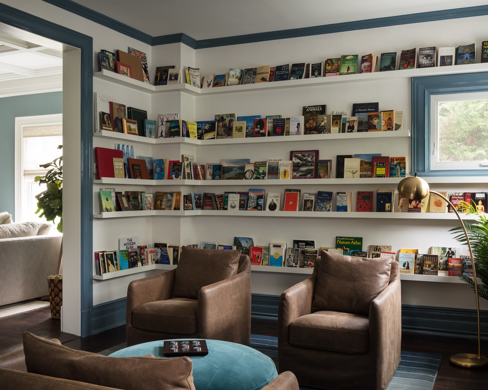 Inspiration for a large coastal family room remodel in New York