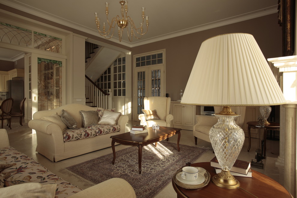 Inspiration for a timeless family room remodel in Moscow