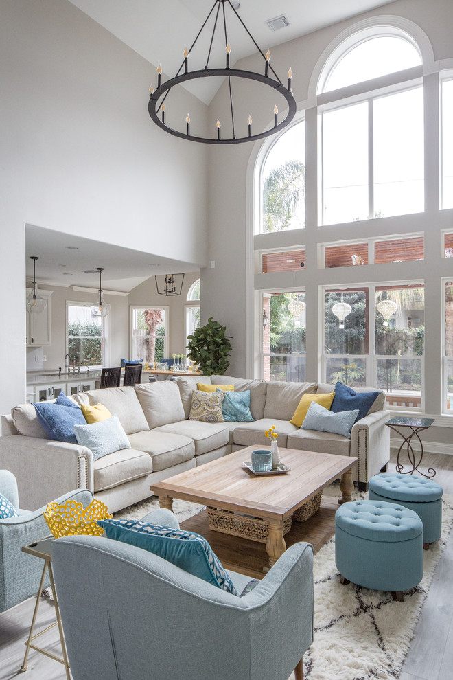 Inspiration for a transitional family room remodel in Houston