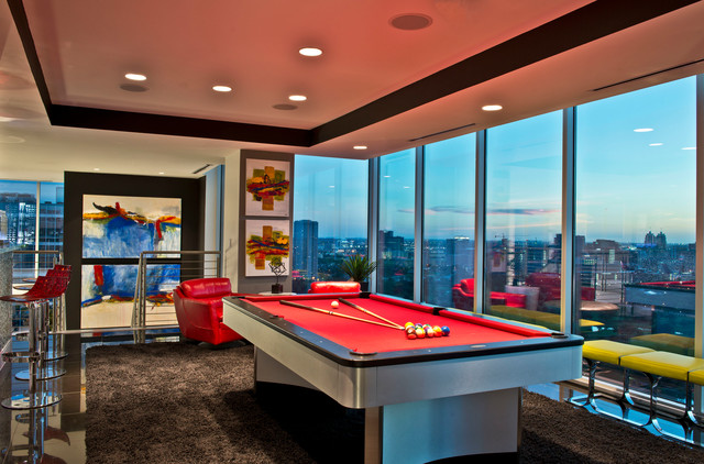 Houston Mosaic High Rise Game Room - Contemporary - Games Room ...