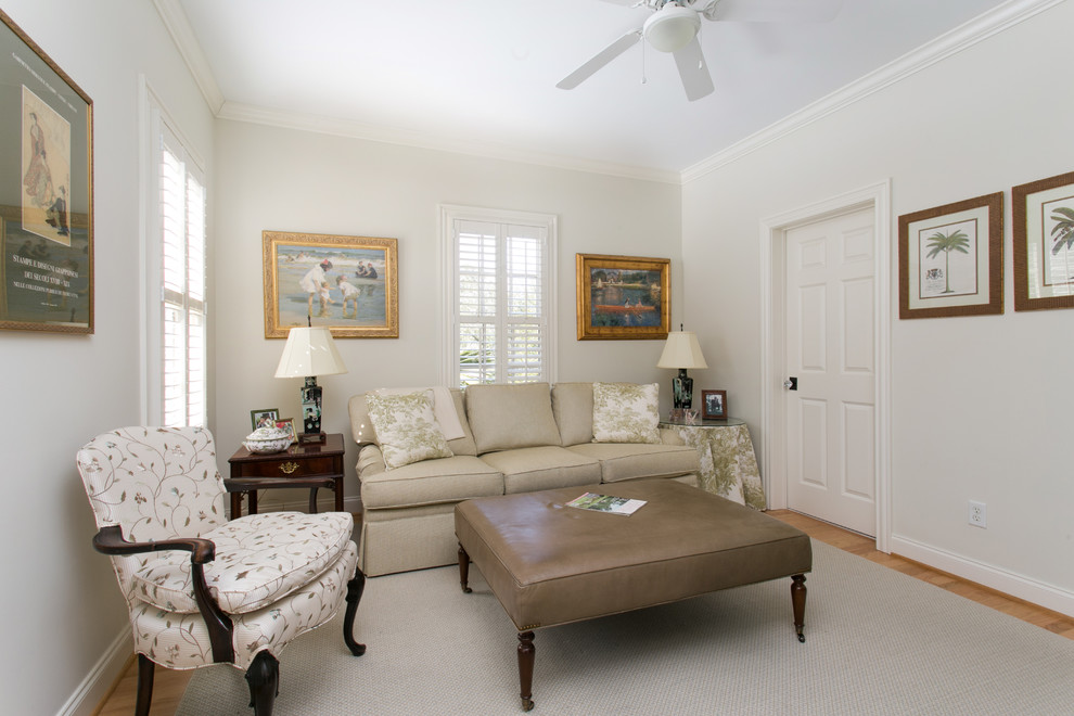 Elegant family room photo in Charleston