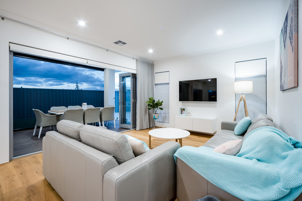 Mittelgroßes, Offenes Modernes Wohnzimmer in Perth